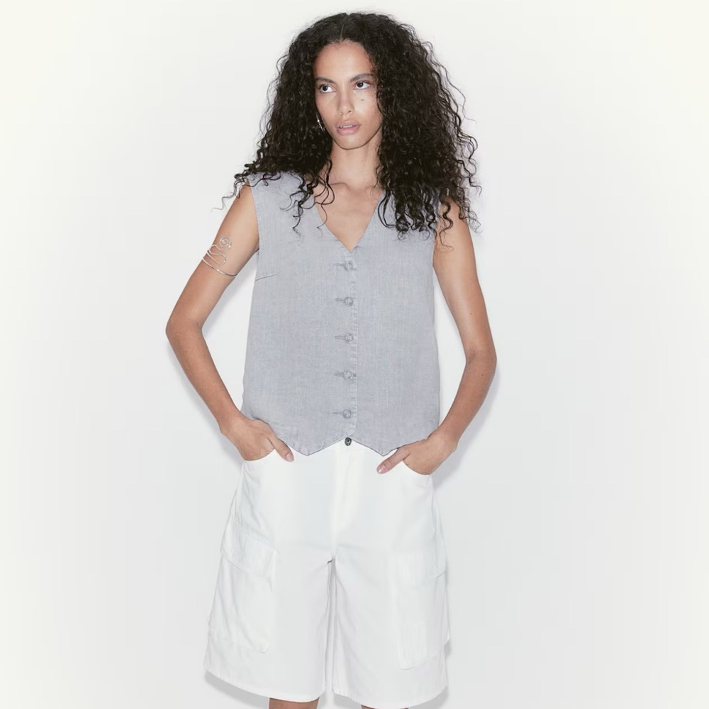 H&M Grey Linen Vest